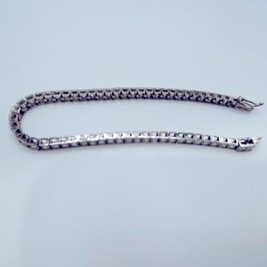 10k White Gold Cz Bracelet